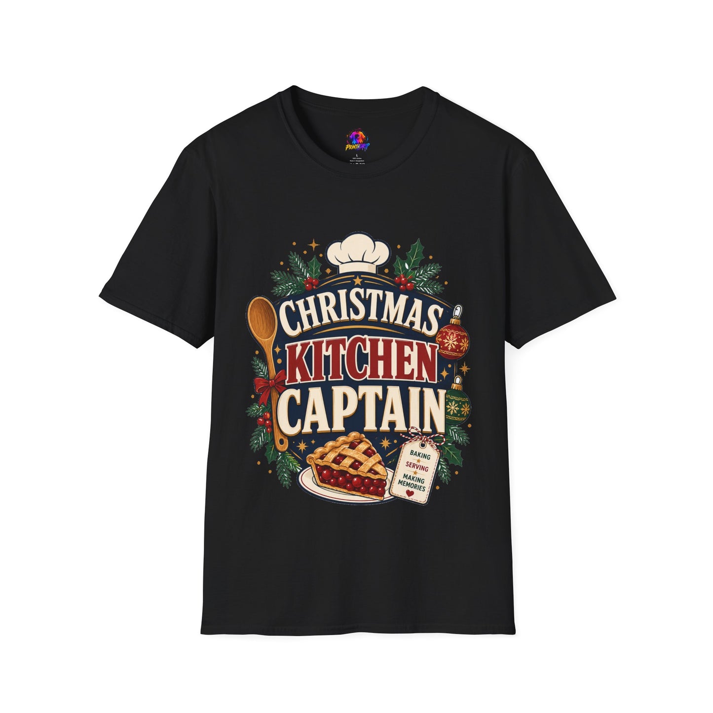 Christmas Kitchen Captain T-Shirt — Festive Holiday Cooking Tee