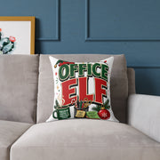 Office Elf Christmas Pillow