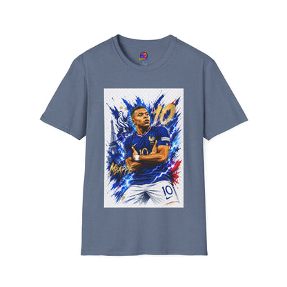 France Mbappé Soccer T-Shirt — #10 Blue Action Portrait Tee