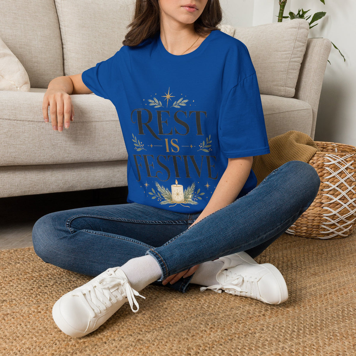 Rest Is Festive T-Shirt — Holiday Cozy Graphic Tee