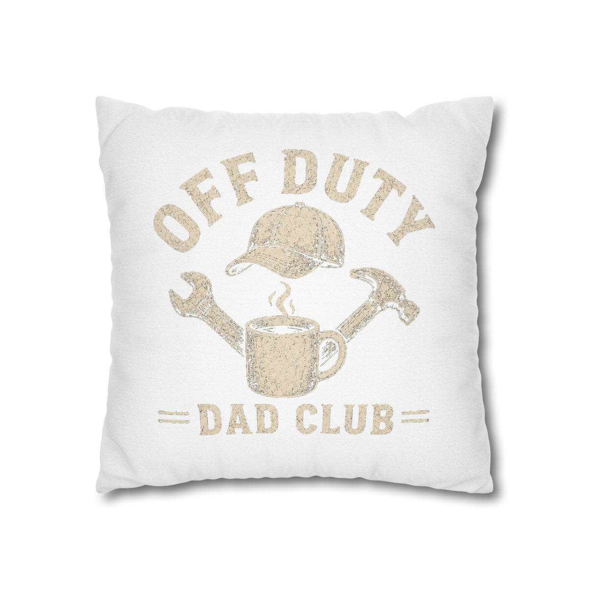 Off Duty Dad Club Pillowcase — ‘Off Duty’ Coffee & Tools Decorative Throw Pillowcase Milo Bailey Dog Dad Mom