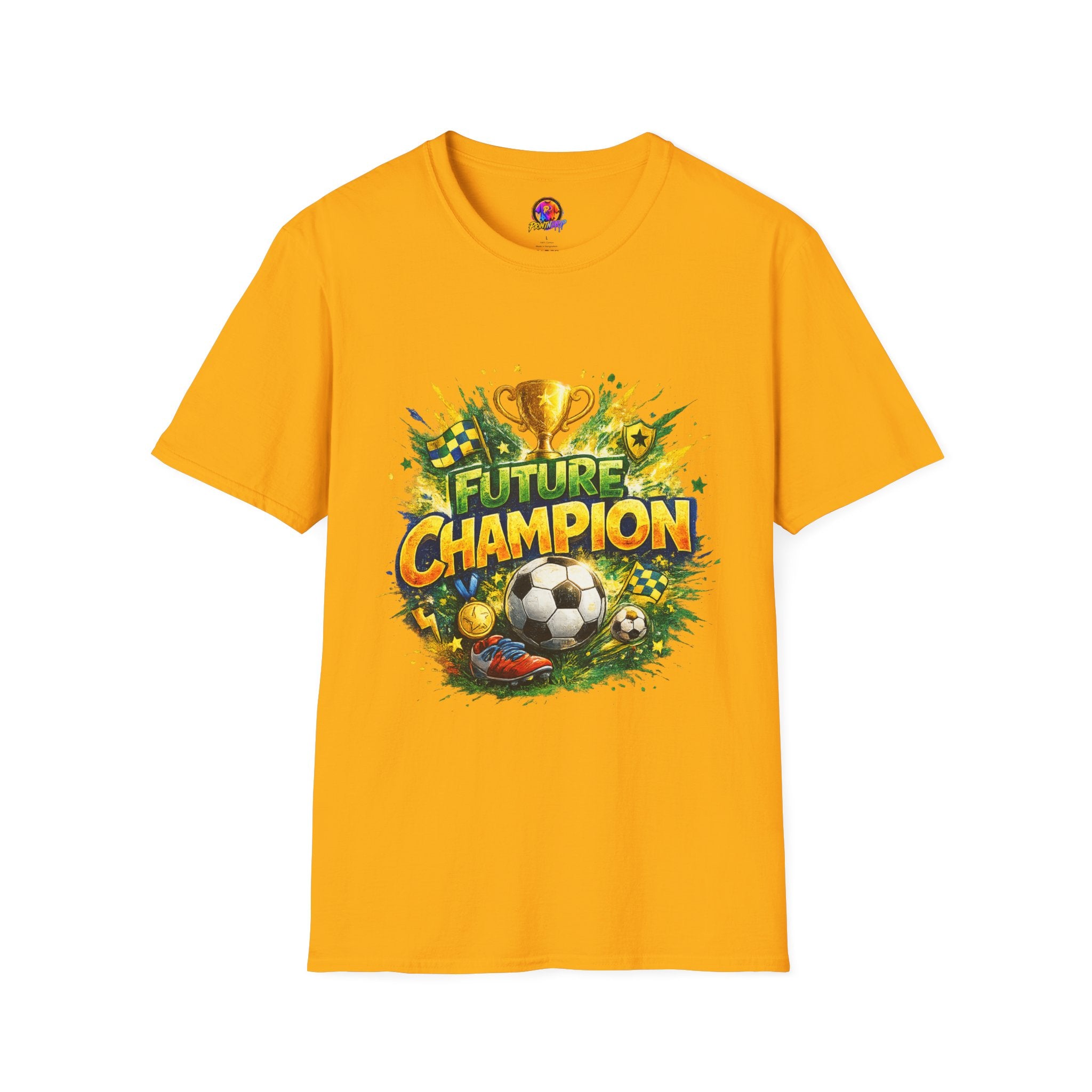 Kids Future Champion Soccer T-Shirt — Kids’ Sports Trophy Graphic Tee