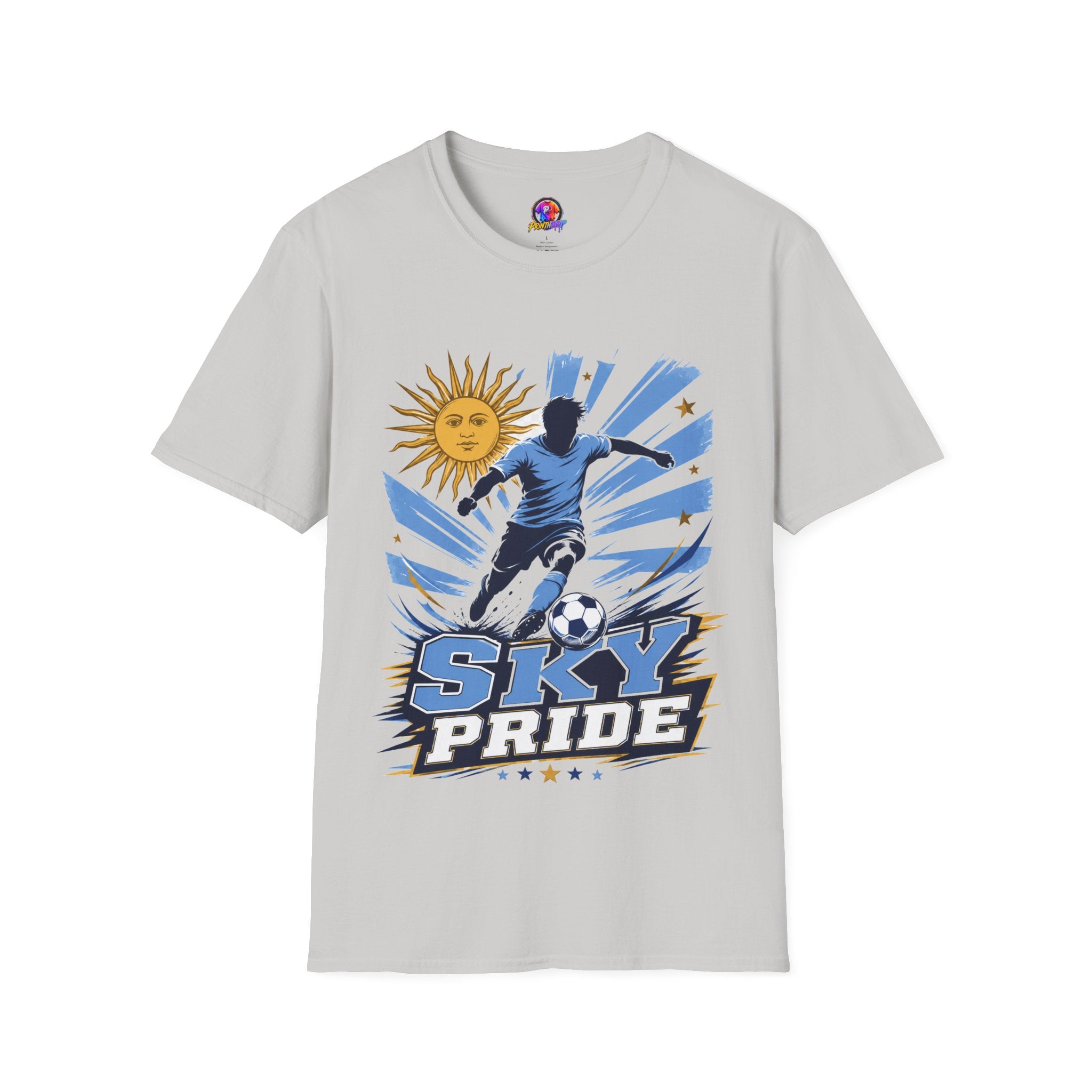 Uruguay Soccer Sky Pride T-Shirt — Argentina Sun Football Graphic Tee