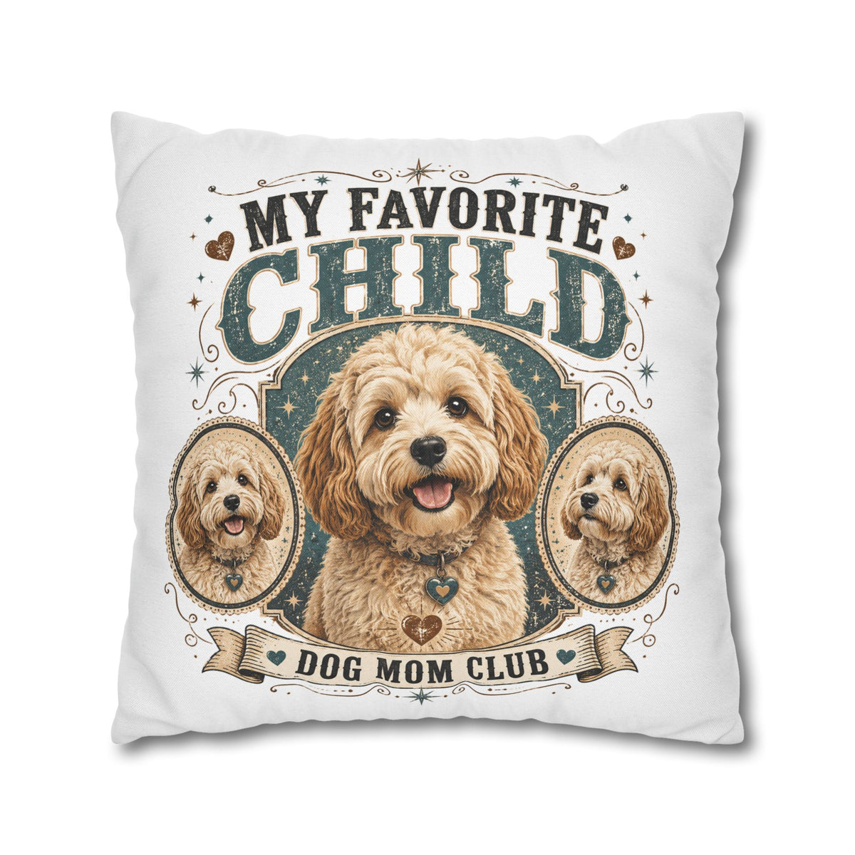 My Favorite Child Dog Mom Club Pillowcase Milo Bailey Dog Dad Mom — Doodle Pet Lover Decorative Throw Pillowcase