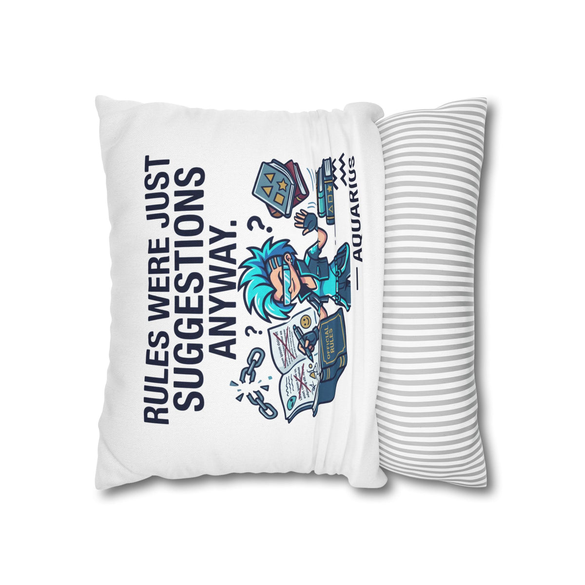 Aquarius Zodiac Spun Polyester Square Pillowcase