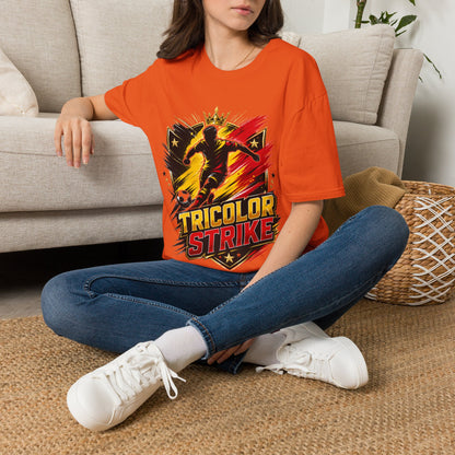 Belgium Soccer T-Shirt — 'Tricolor Strike' Graphic Jersey Tee
