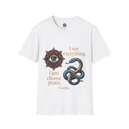 Scorpio “I See Everything” Zodiac T‑Shirt — Astrological Snake & All‑Seeing Eye Design