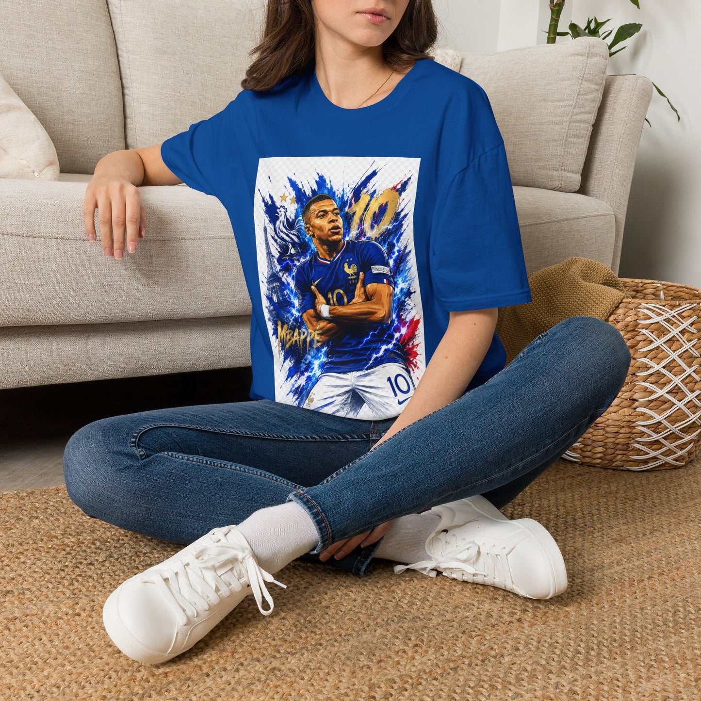 France Mbappé Soccer T-Shirt — #10 Blue Action Portrait Tee