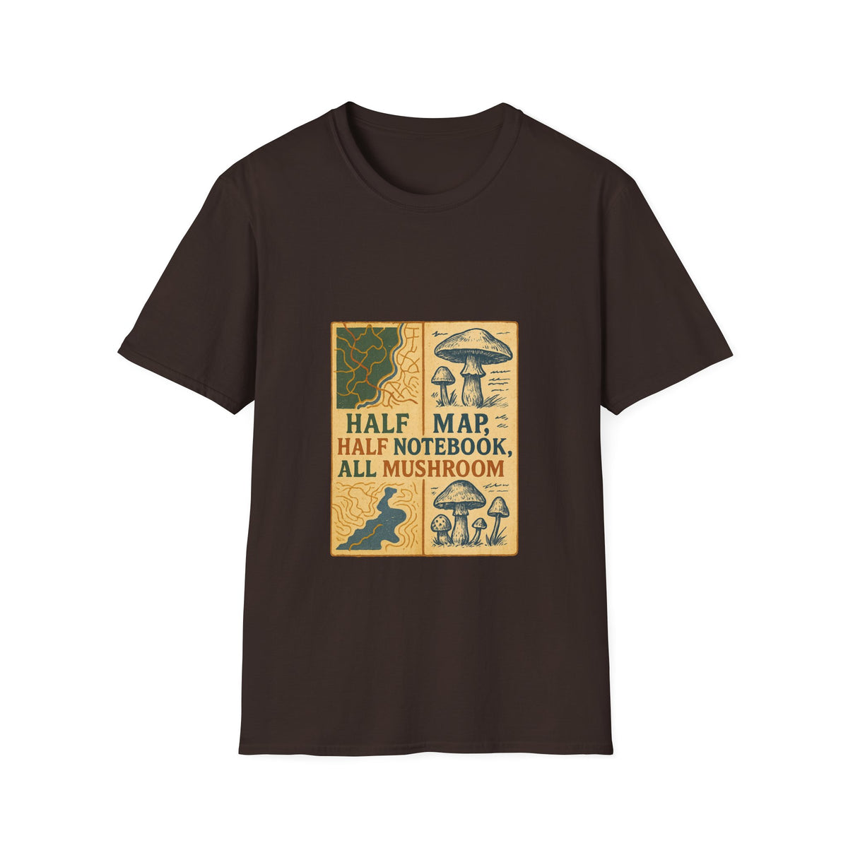 Mushroom Field Guide T-Shirt – Vintage “Half Map, Half Notebook, All Mushroom” Design - Trending Now - October 2026