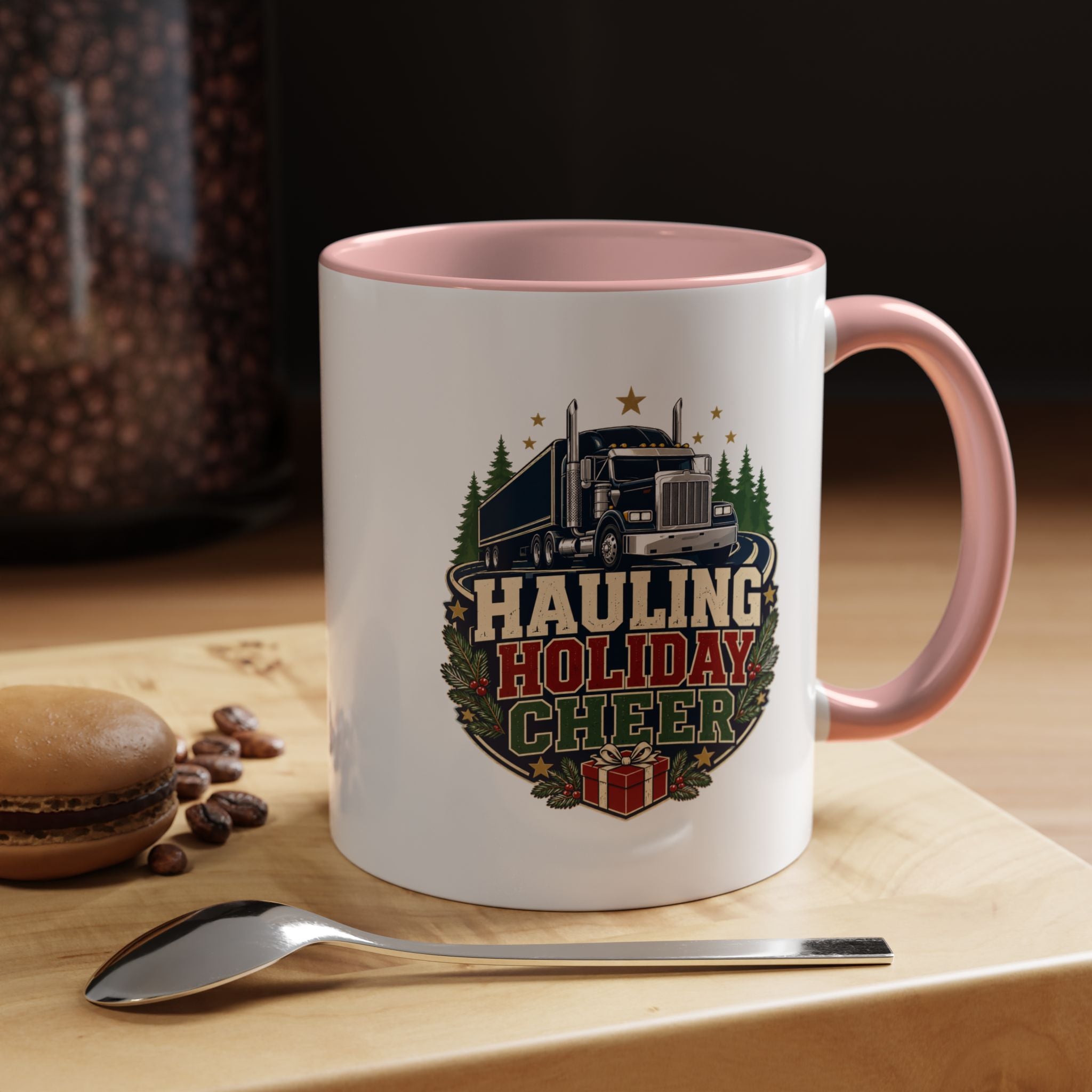 Modern Day Christmas Hauling Holiday Cheer Coffee Mug