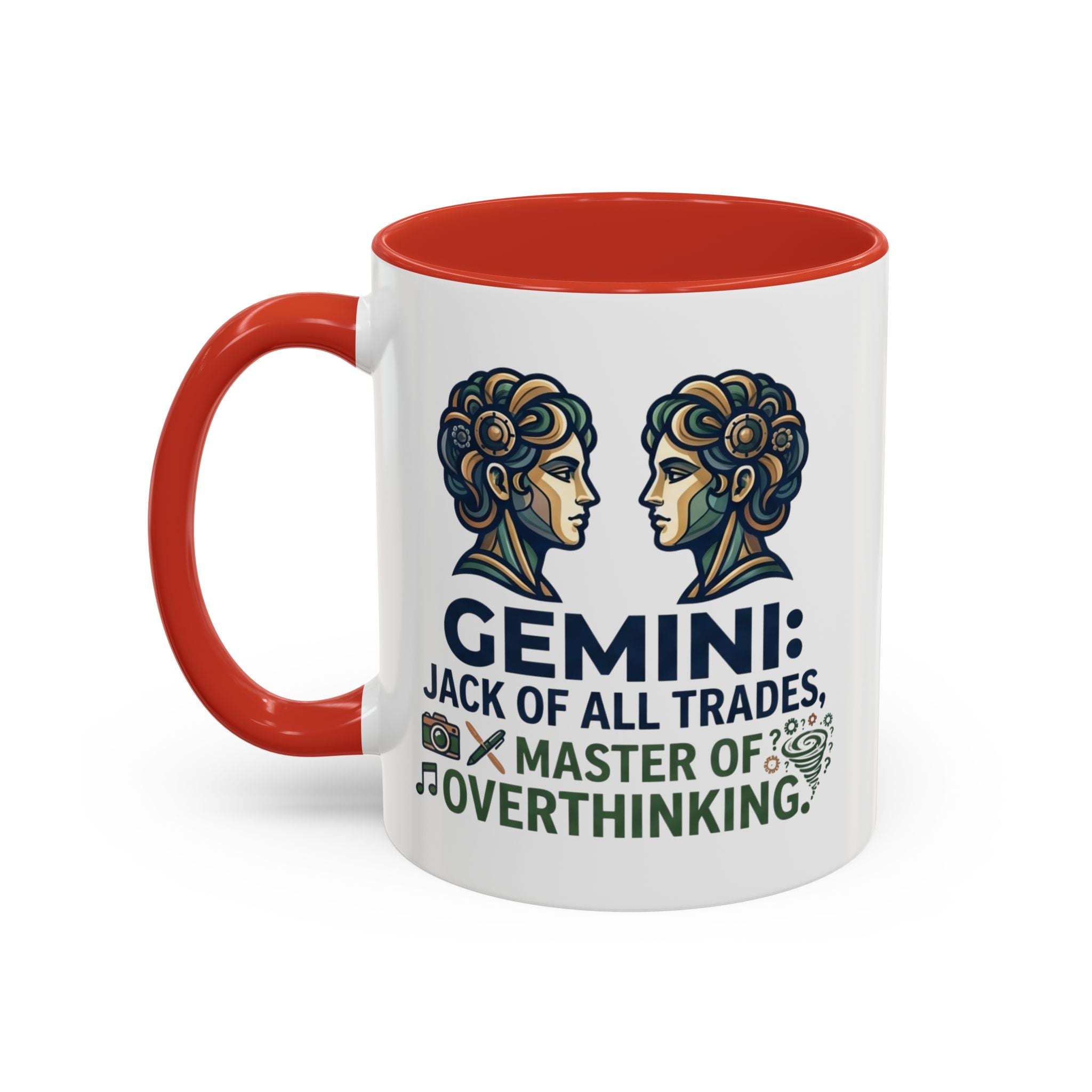 Gemini Coffee Mug – “Jack of All Trades, Master of Overthinking” Zodiac Accent Mug