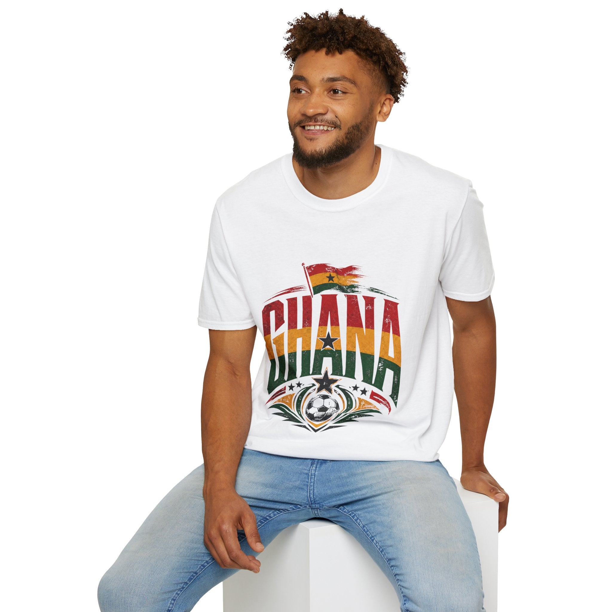 Ghana Flag Soccer T-Shirt — Retro Ghana Pride Football Tee