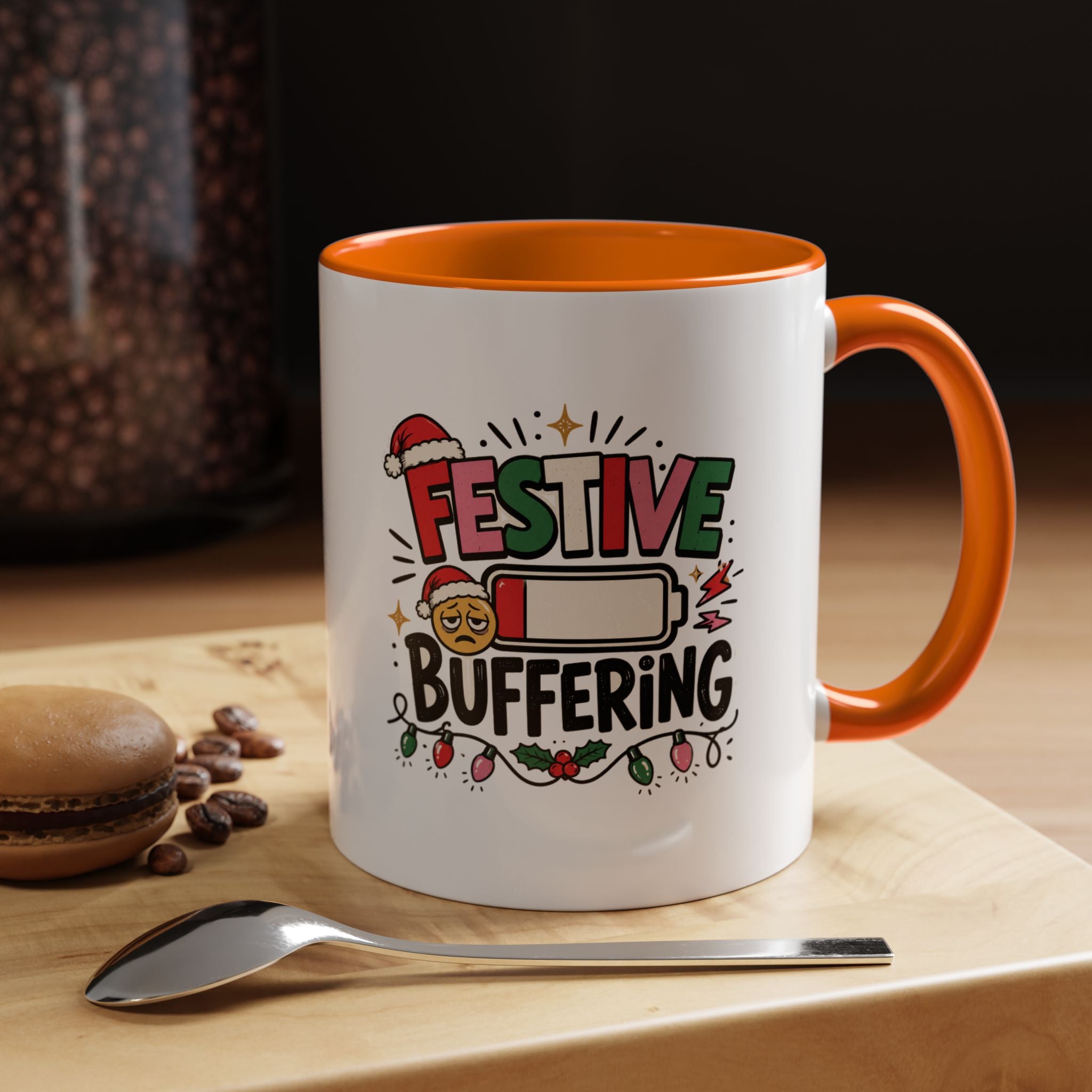 Modern Day Christmas Festive Buffering Mug — Funny Christmas Holiday Coffee Cup (11/15oz)