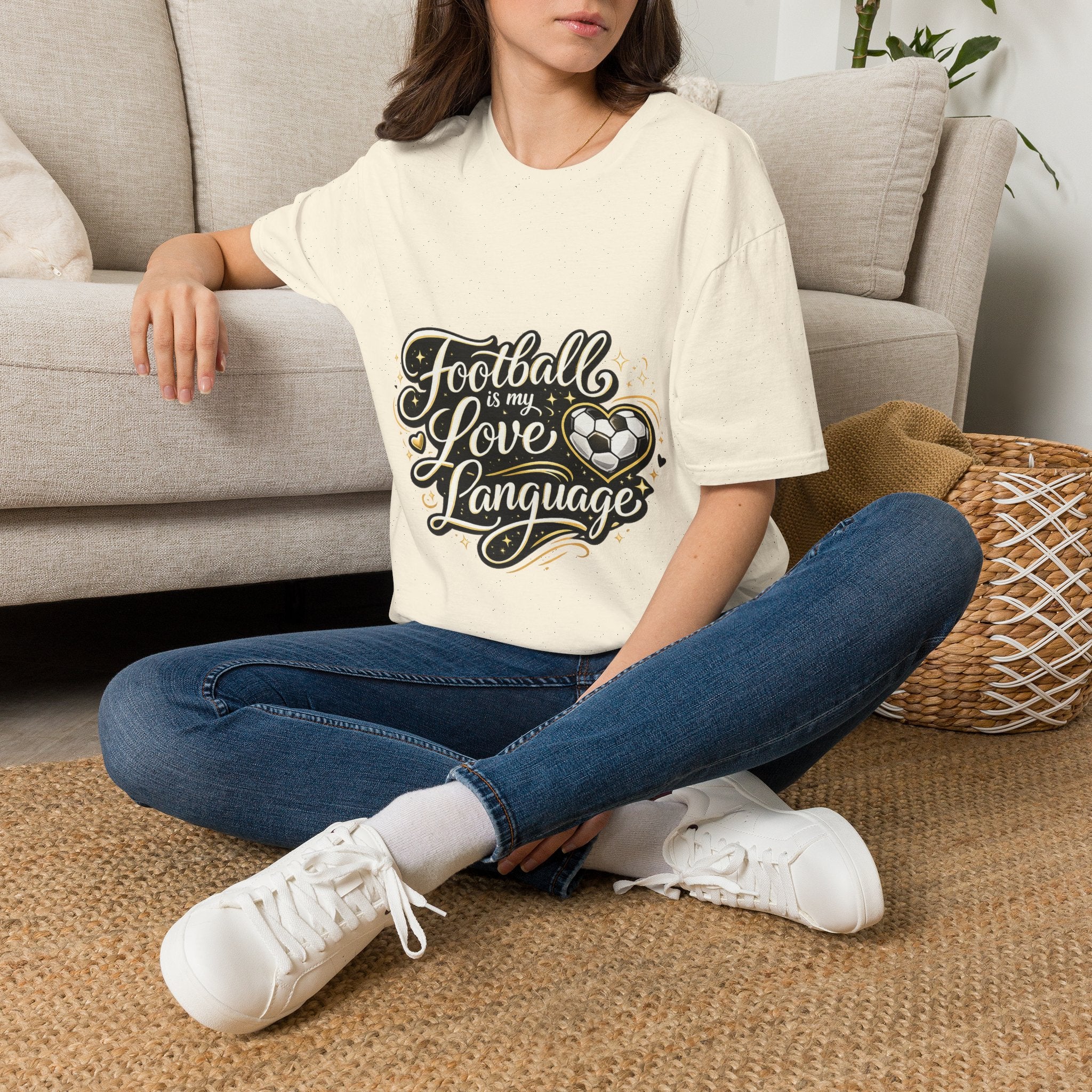 Women's/Unisex Soccer Fan Shirt Football Is My Love Language Tee —