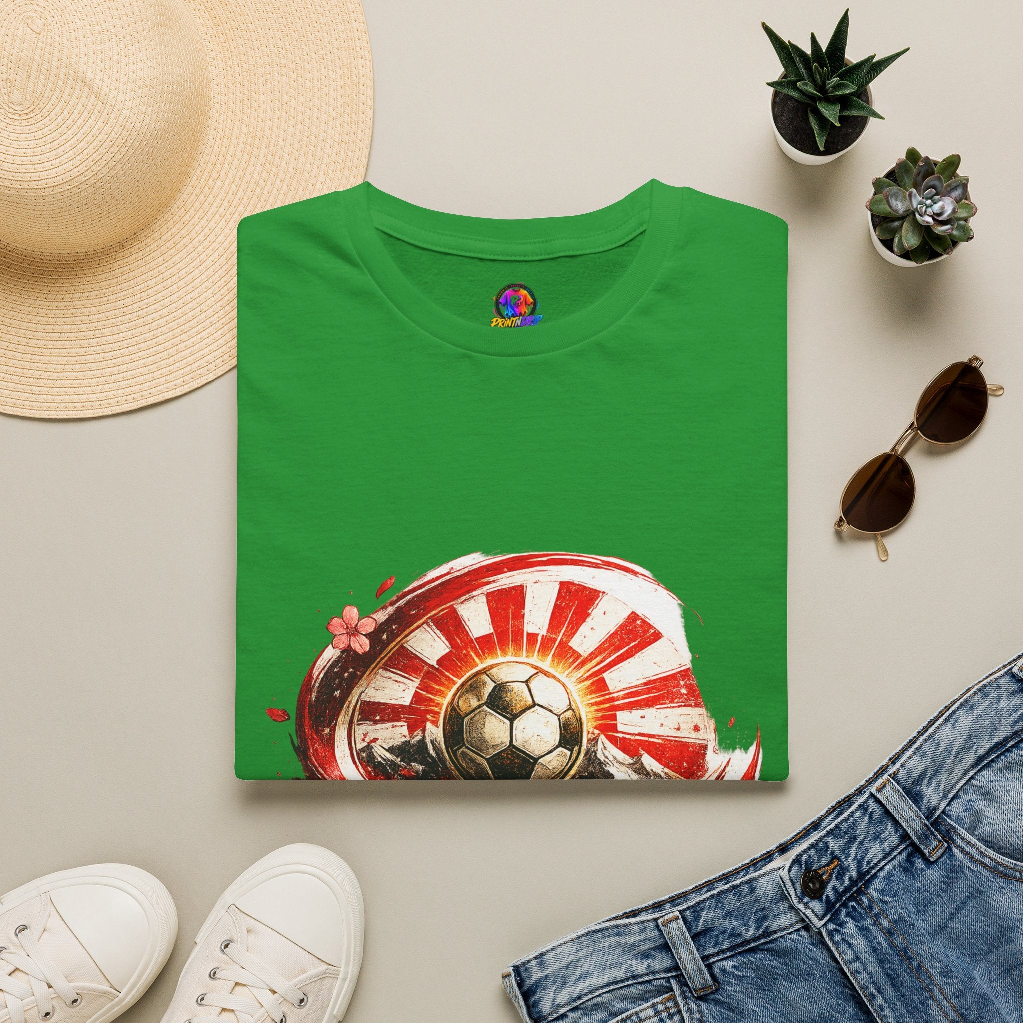 Japan Soccer T‑Shirt — Rising Sun Football Graphic