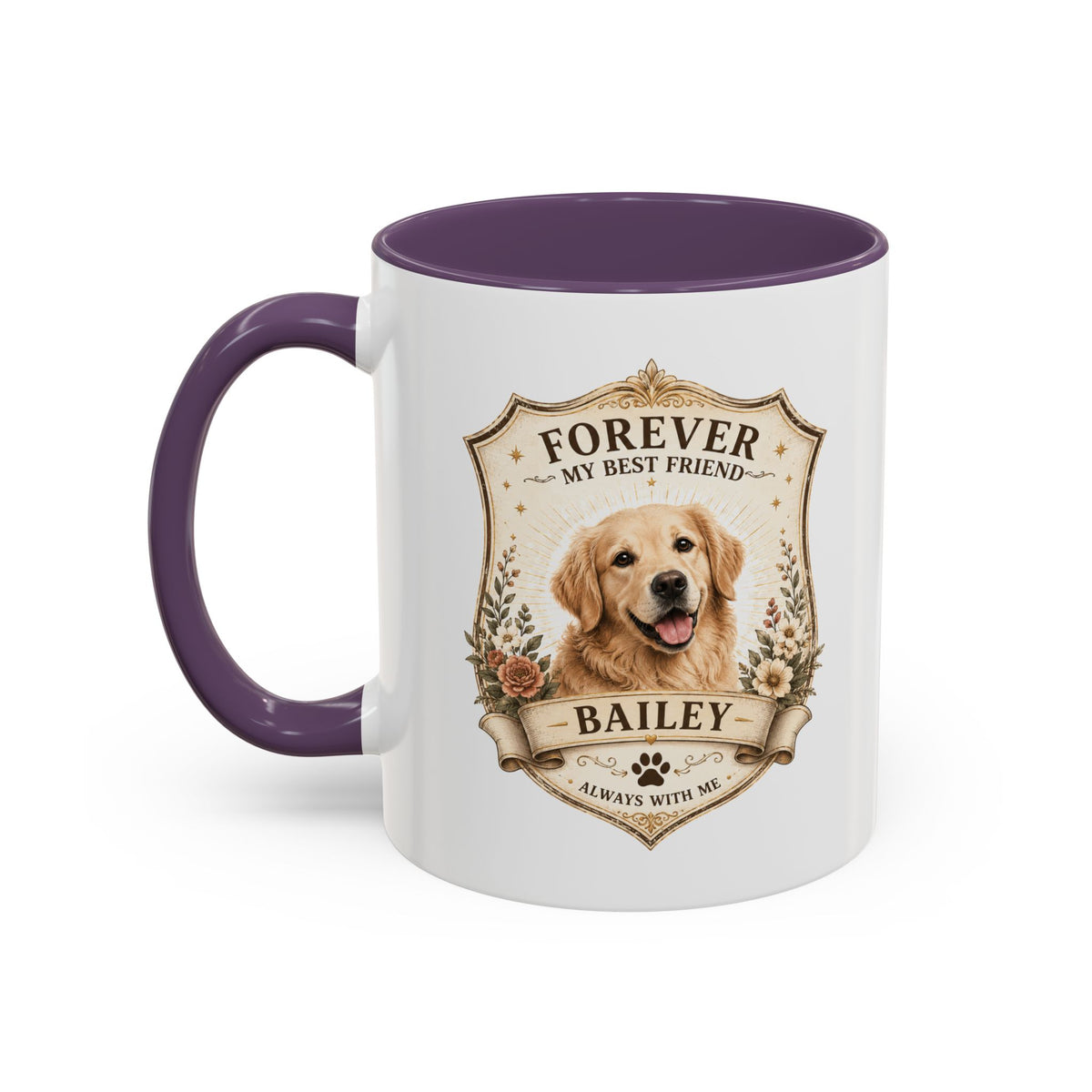 Milo Bailey Dog Dad Mom Golden Retriever Memorial Coffee Mug – “Forever My Best Friend” Personalized Dog Tribute