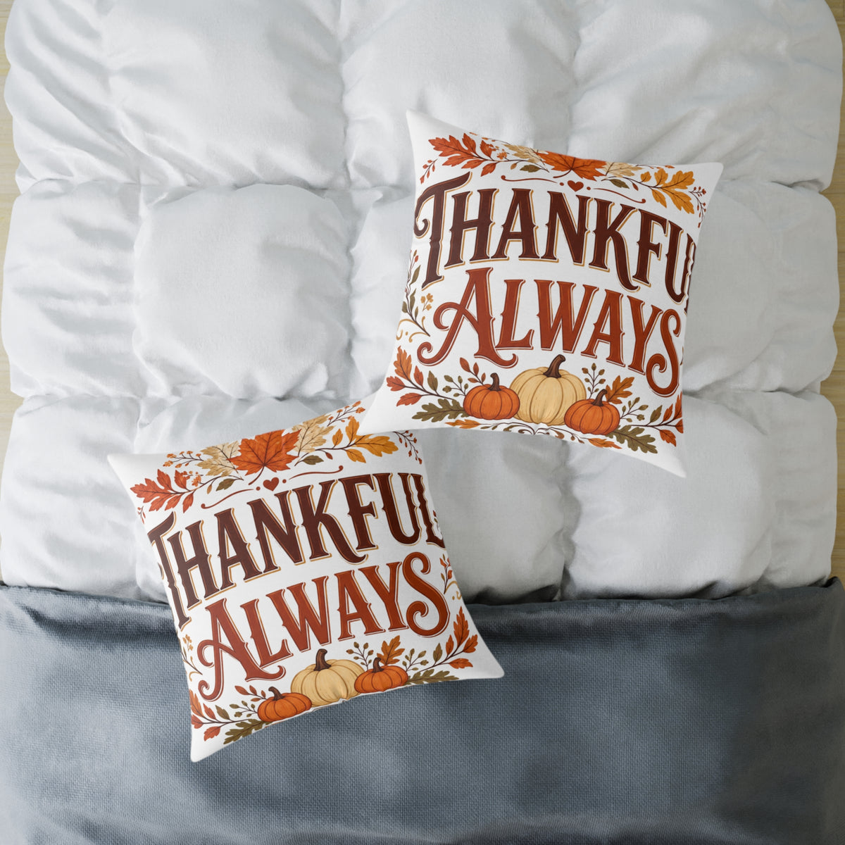 Thanksgiving Thankful Always Fall Throw Pillow