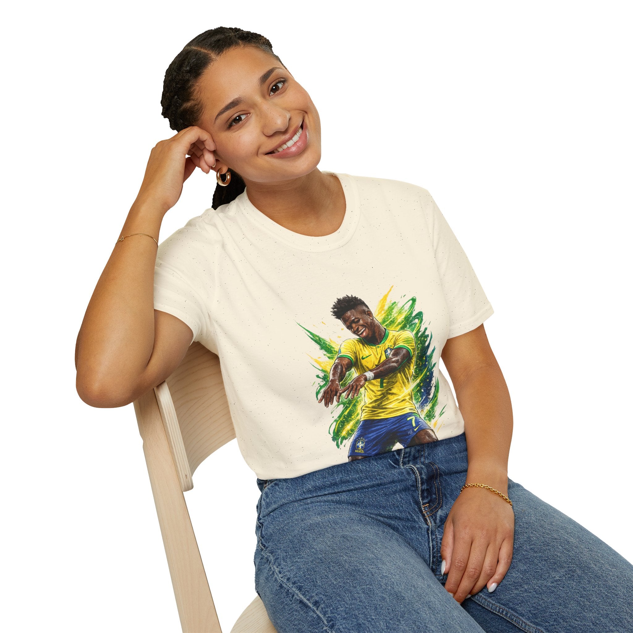 Brazil  Soccer Celebration T-Shirt — Brazilian Football Player Artwork