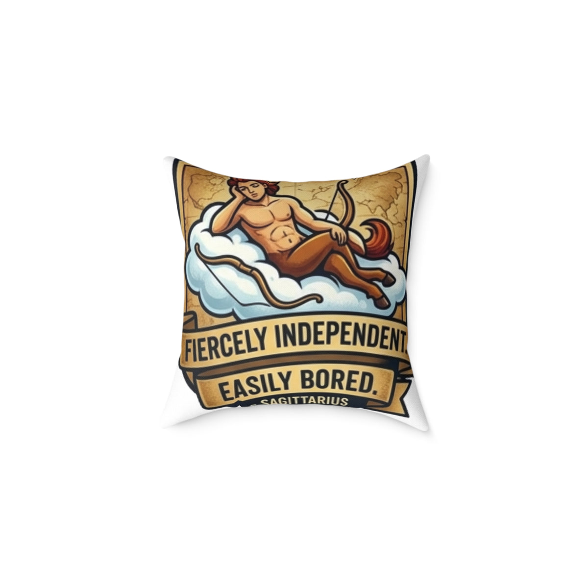 Sagittarius Zodiac Fiercely Independent Square Poly Canvas Pillow