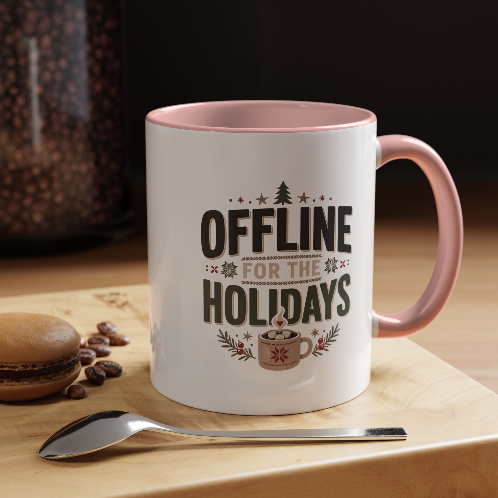 Christmas Holiday Coffee Mug — “Offline for the Holidays” Accent Ceramic Mug