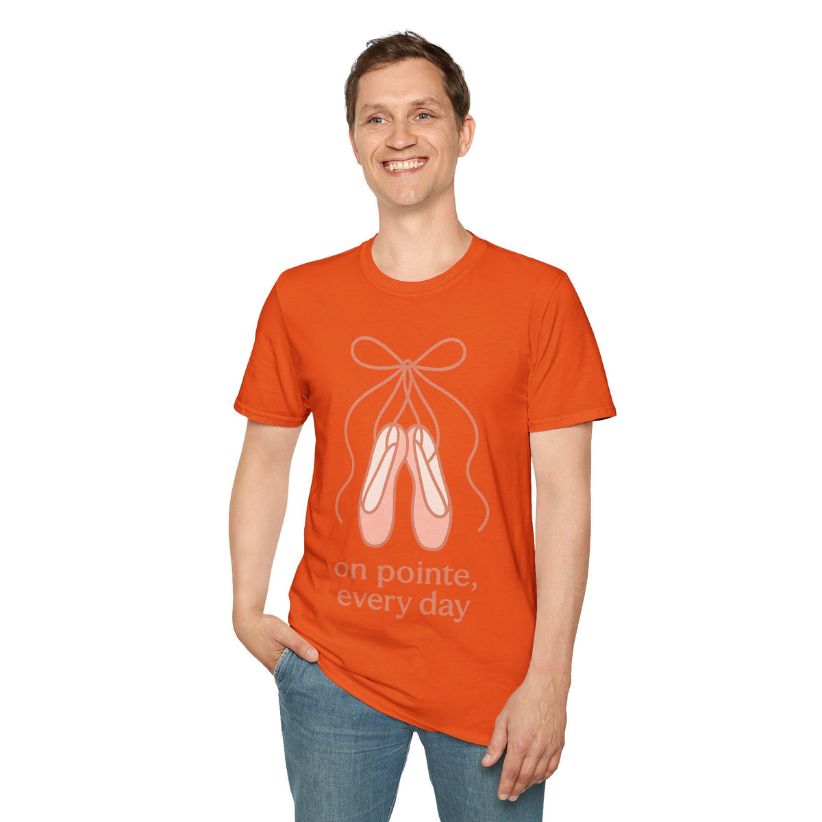 "On Pointe Every Day" Ballet Pointe Shoes Tee - Cute Coquette Balletcore Aesthetic White T-Shirt - Trending Now - September 2026