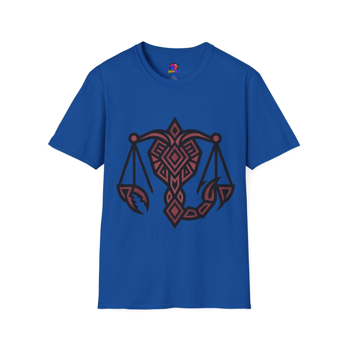 Libra Scales Graphic T‑Shirt — Tribal Zodiac Balance Design