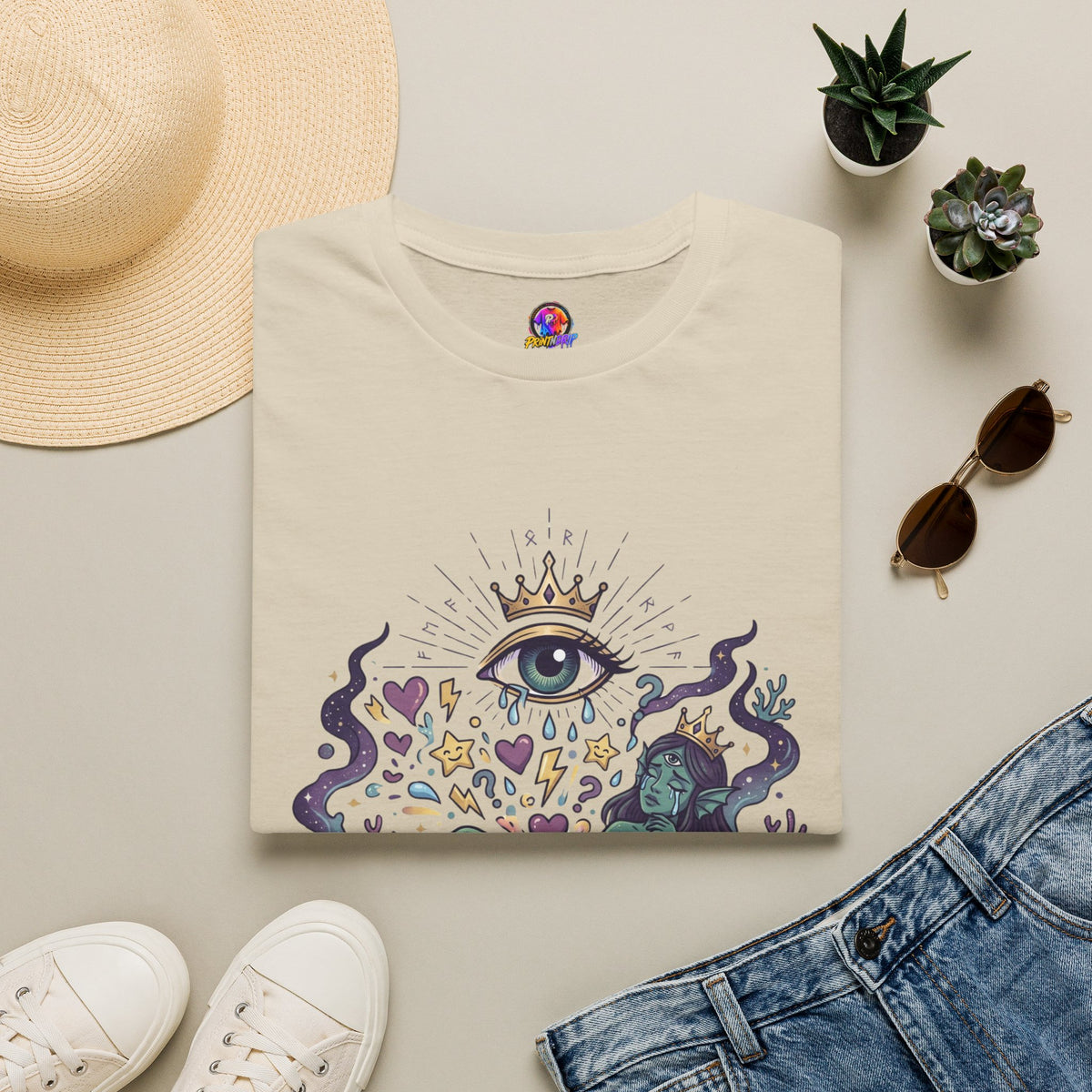 Mystic Eye Graphic T‑Shirt — 'Professional Over‑Feeler' Surreal Tee
