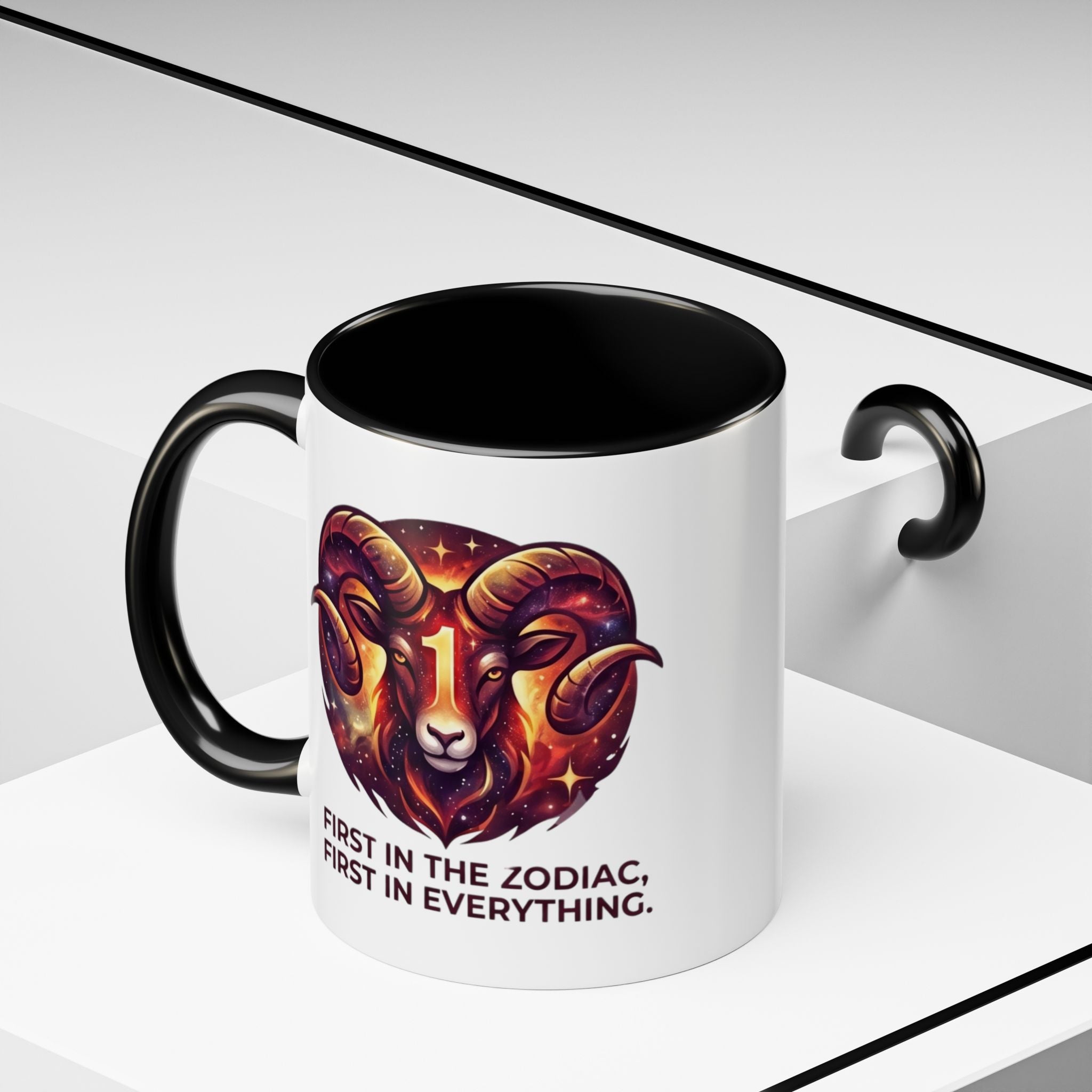 Aries Zodiac Coffee Mug — "First in the Zodiac, First in Everything" Accent Mug