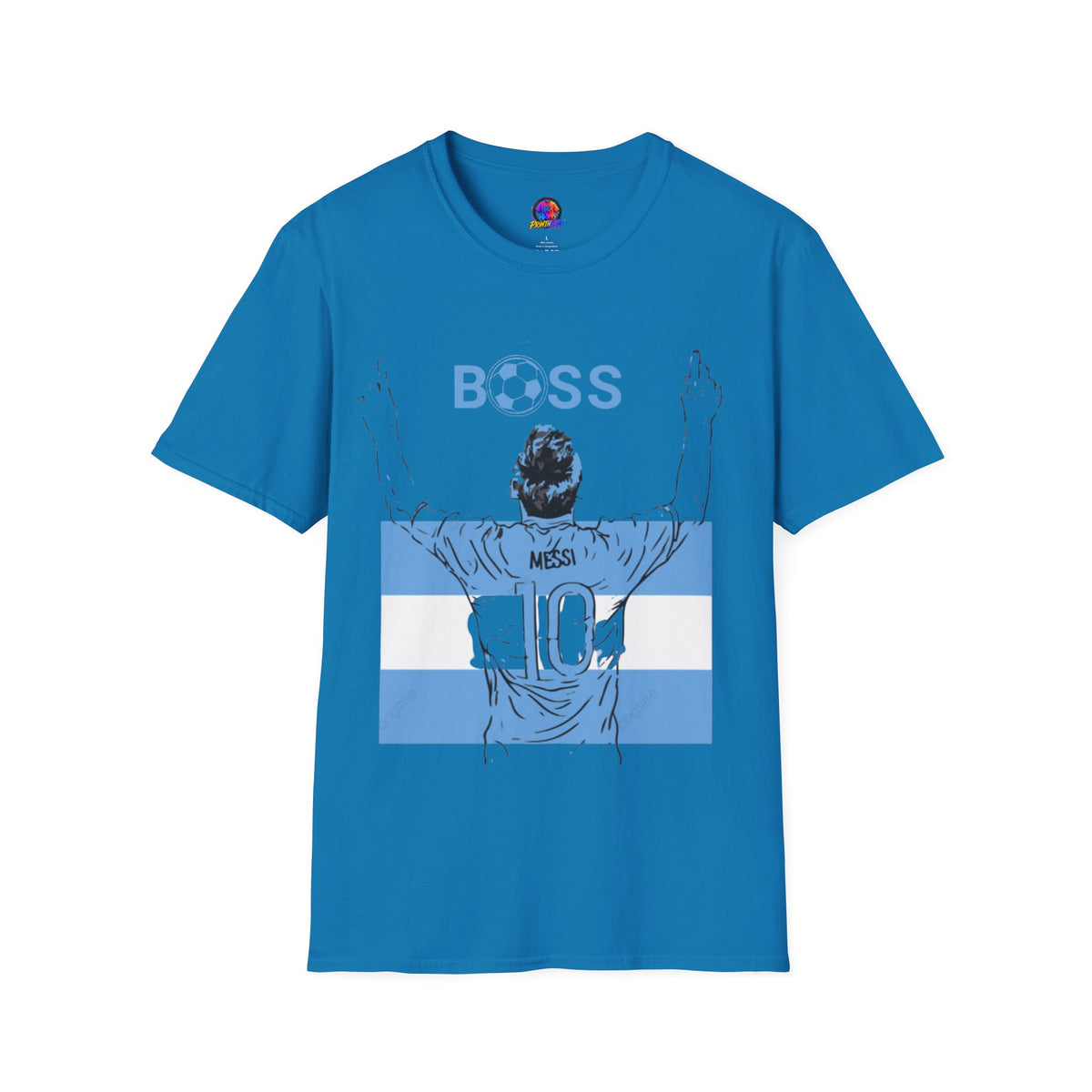 Soccer Boss T‑Shirt — 'BOSS' Striped Football Player Graphic Tee
