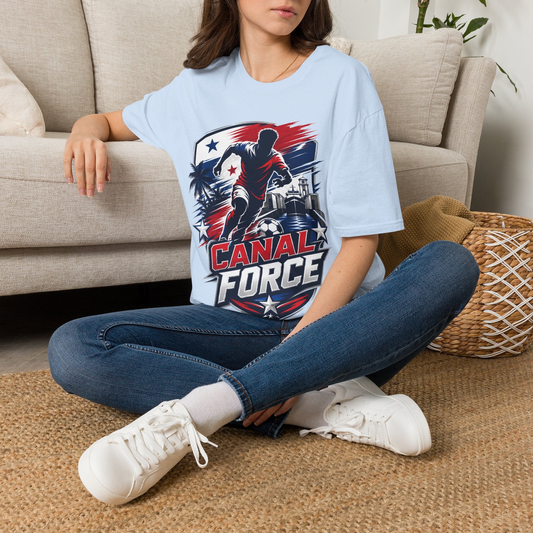 Canal Force Soccer T-Shirt - Patriotic Player Graphic Tee - Panama Shirt