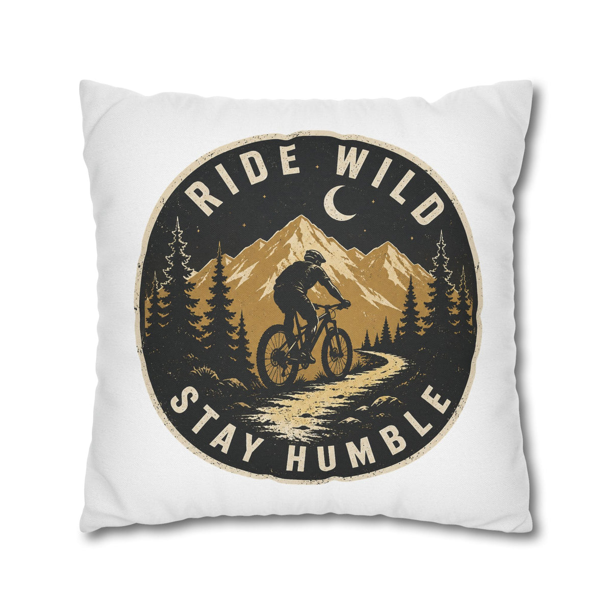 Ride Wild Stay Humble Mountain Biker Pillowcase Milo Bailey Dog Dad Mom