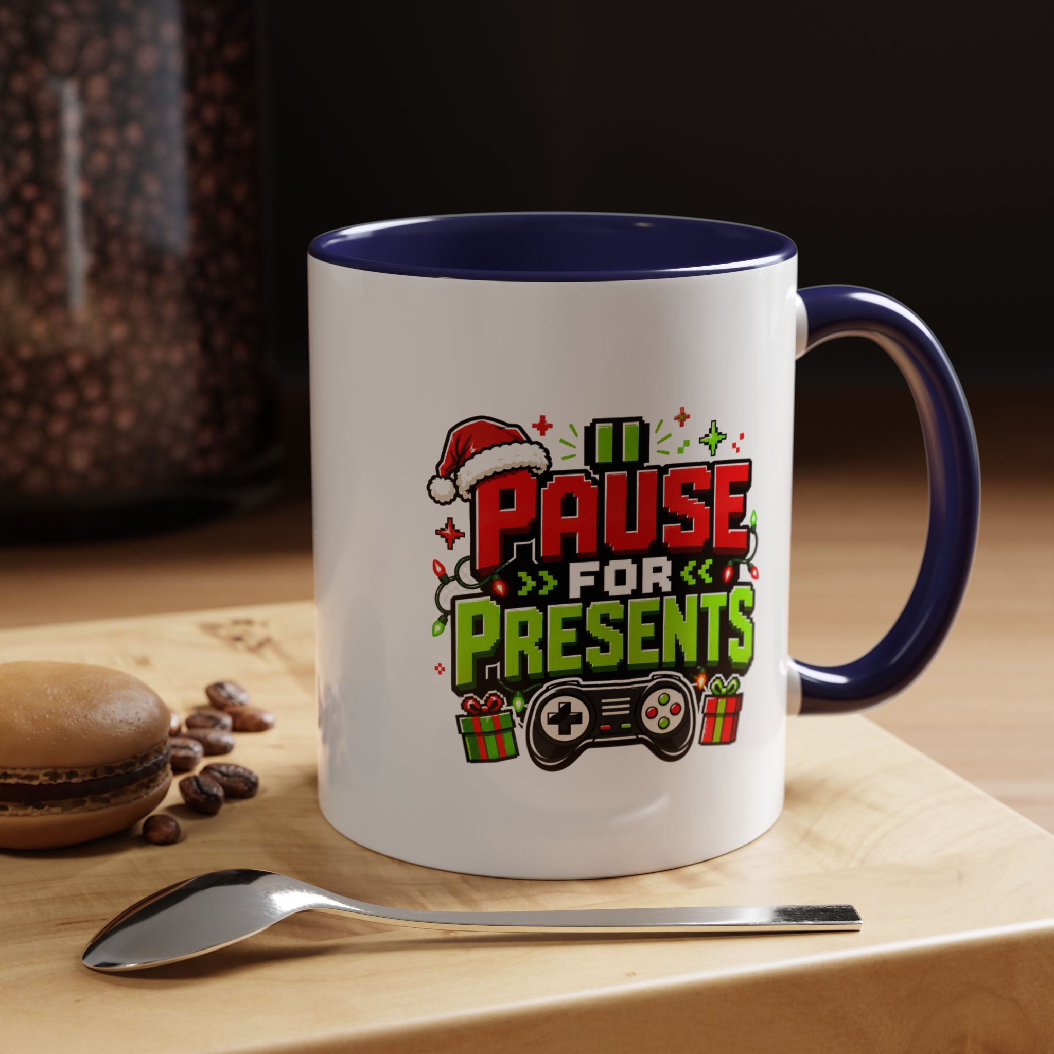 Modern Day Christmas Pause for Presents Christmas Gamer Coffee Mug