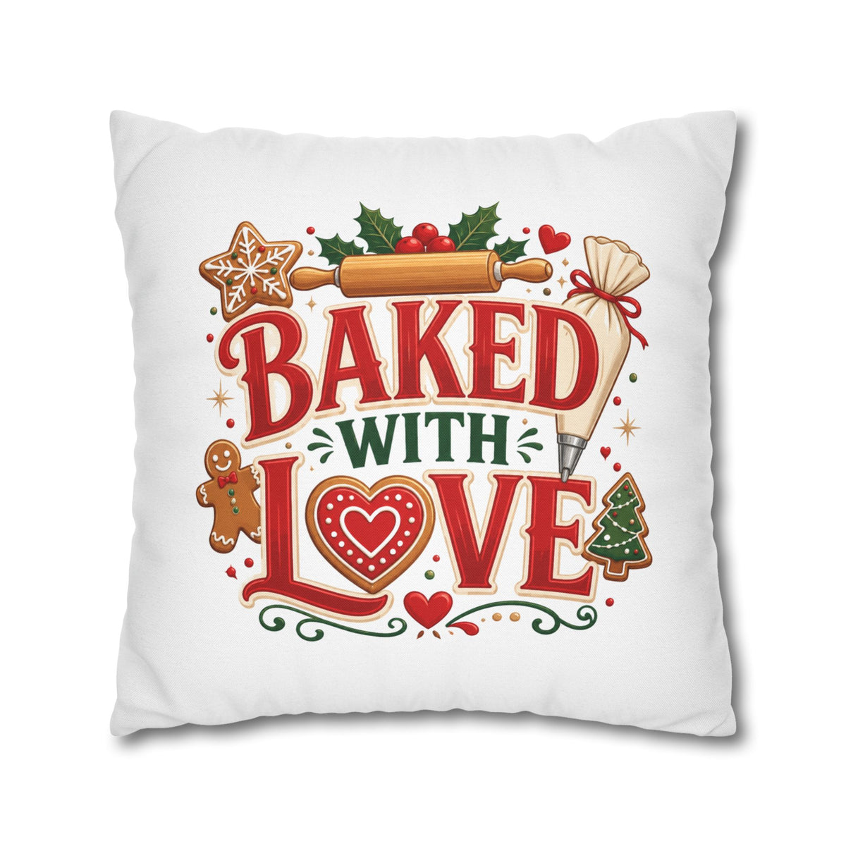 Christmas Baked With Love Holiday Pillowcase - Christmas Baking Decor