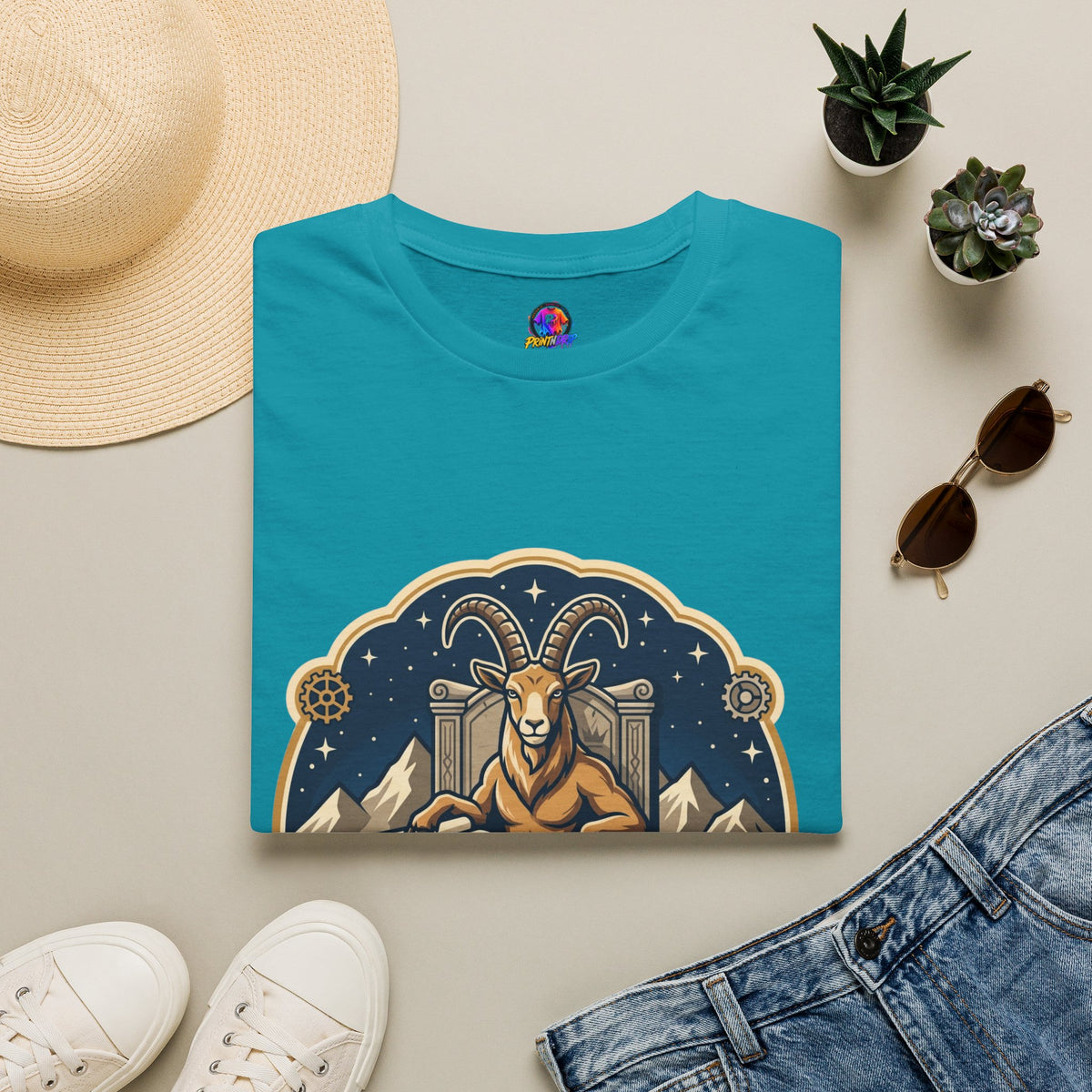Capricorn Zodiac T-Shirt — "Building an Empire" Goat Horoscope Tee