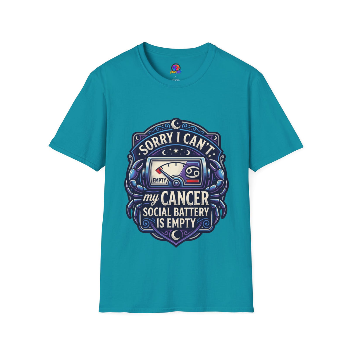 Cancer Support T-Shirt — "Sorry I Can't, My Cancer Social Battery Is Empty"