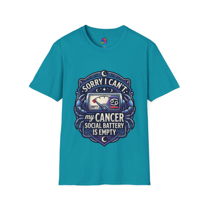 Cancer Support T-Shirt — "Sorry I Can't, My Cancer Social Battery Is Empty"