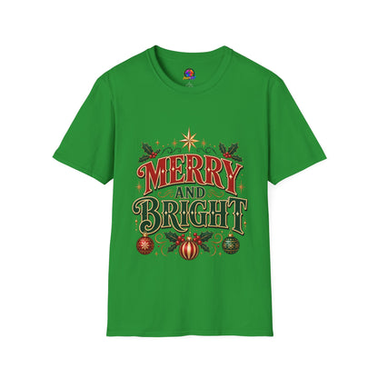 Merry and Bright T-Shirt — Festive Christmas Holiday Tee
