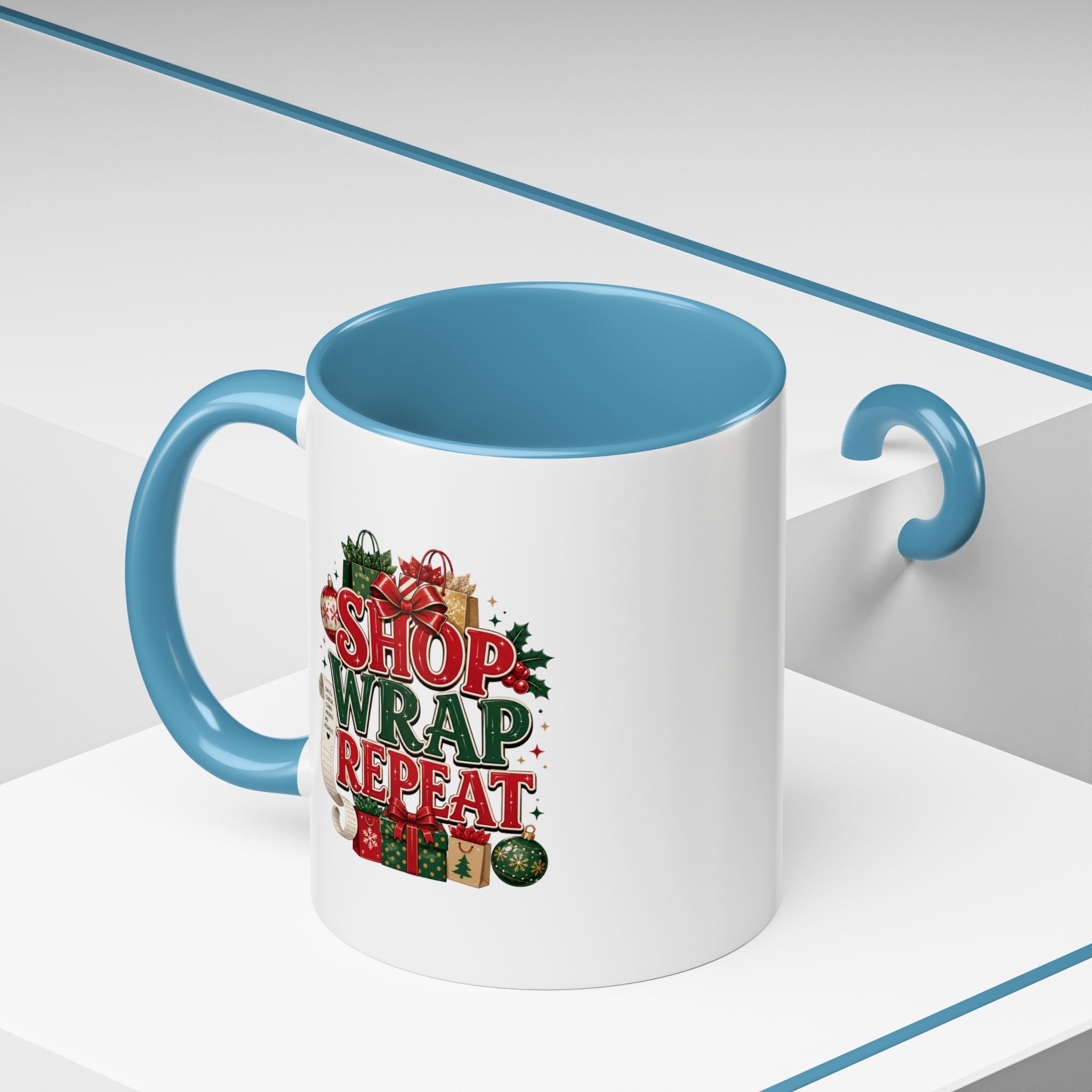 Shop Wrap Repeat Christmas Accent Coffee Mug