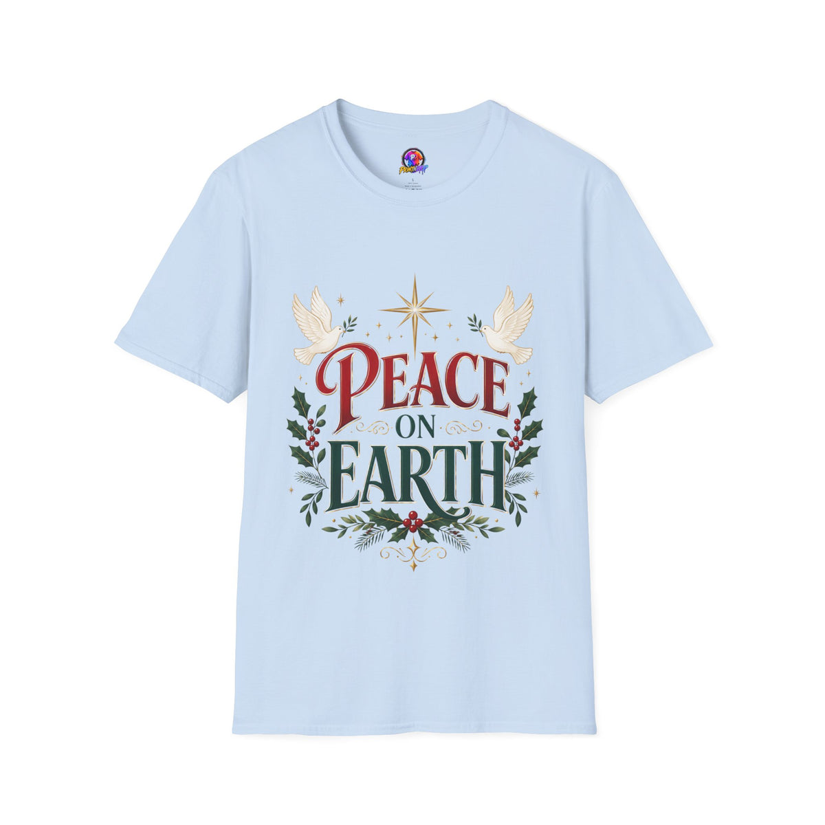 Peace on Earth T-Shirt — Holiday Dove & Star Christmas Tee