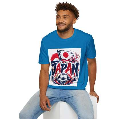Japan Soccer T-Shirt — Japanese Flag & Cherry Blossom Football Graphic