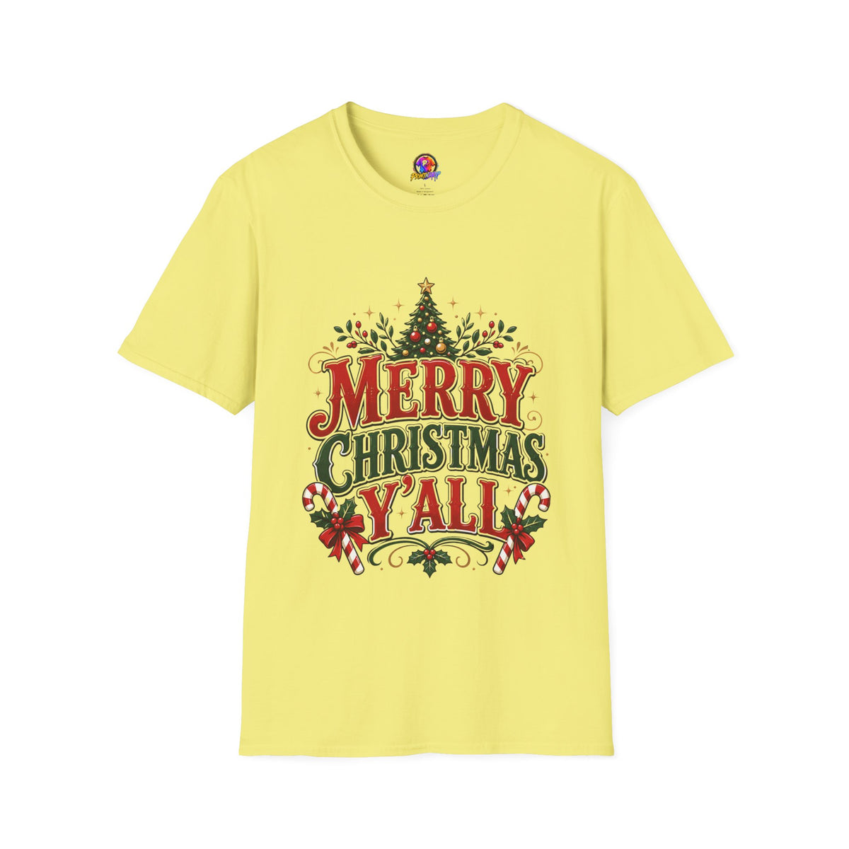 Merry Christmas Y'all T-Shirt — Festive Holiday Tree Tee