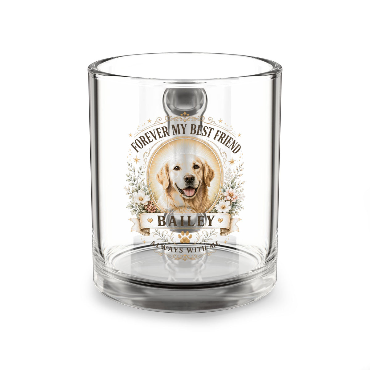 Glass Mug, 10oz Milo Bailey Dog Dad Mom Glass Mug, 10oz