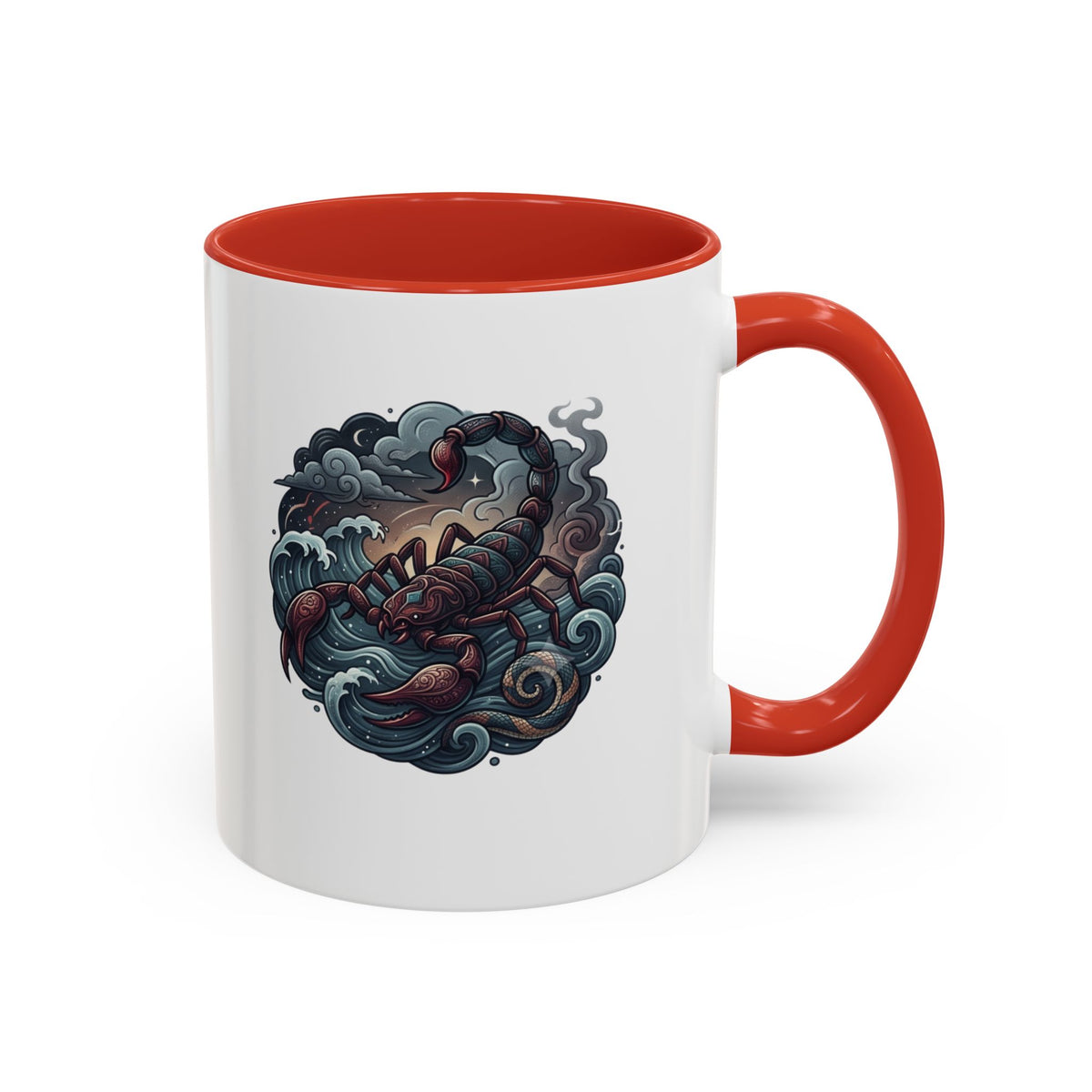 Scorpion Ocean Accent Coffee Mug – Nautical Tattoo-Style