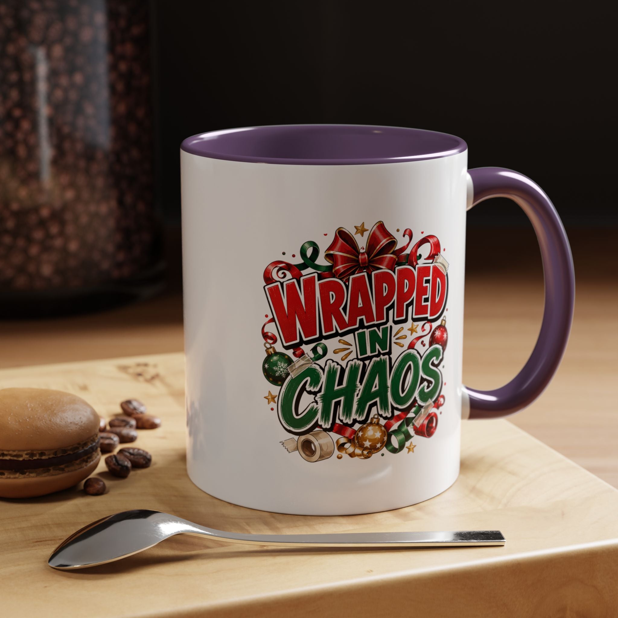 Wrapped in Chaos Christmas Coffee Mug