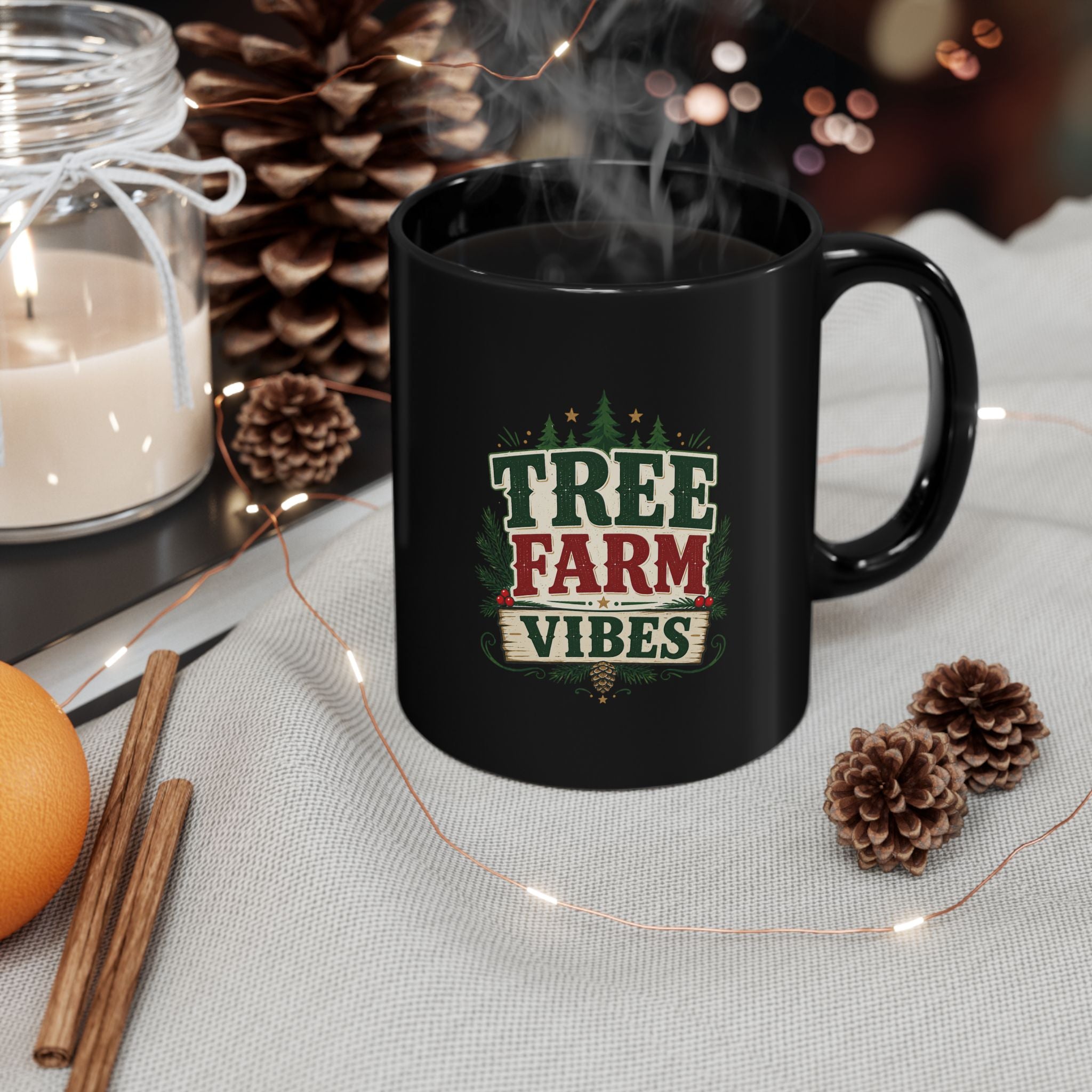 Tree Farm Vibes Mug — Black Coffee Cup