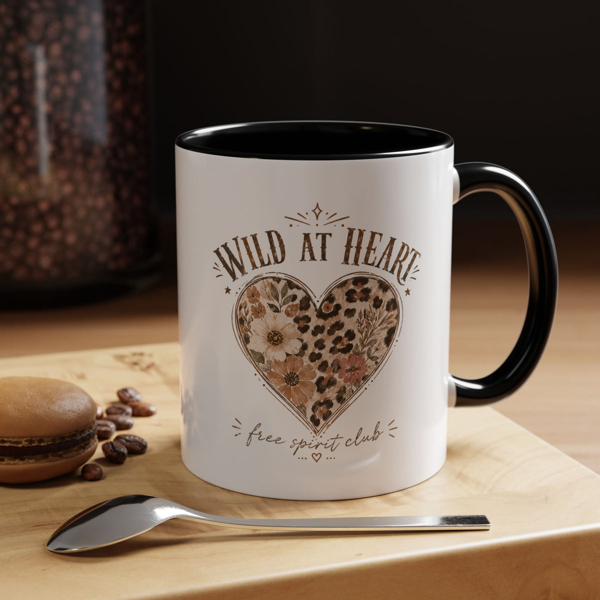 Milo Bailey Dog Dad Mom Wild at Heart Leopard Heart Accent Coffee Mug – Floral Boho