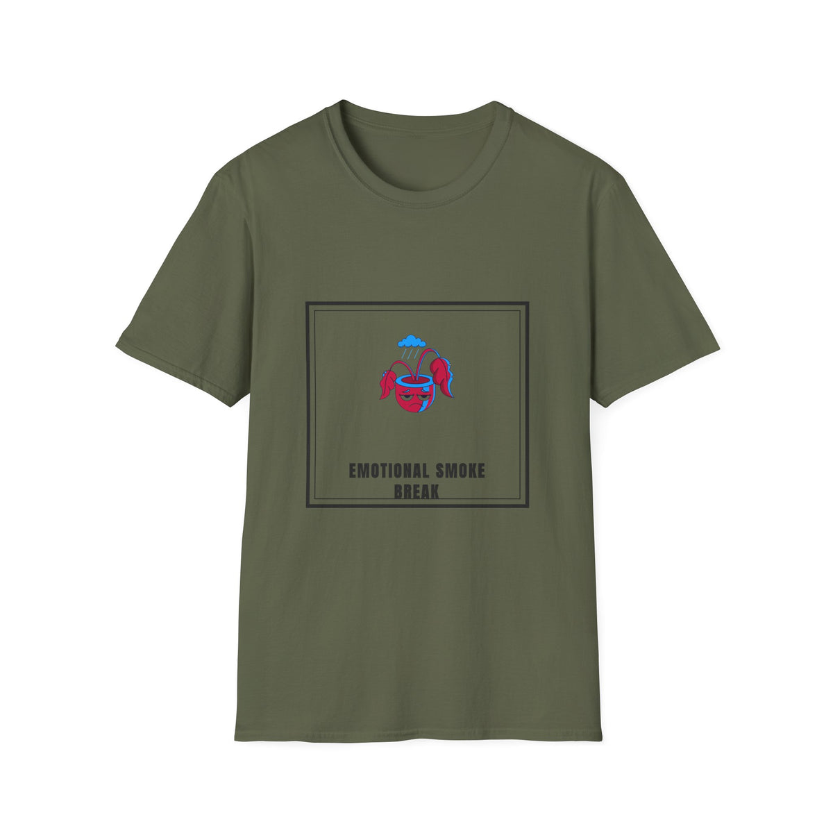 Emotional Smoke Break T-Shirt — Cute Cartoon Cloud & Headphones Graphic Tee - Trending Now - September 2026