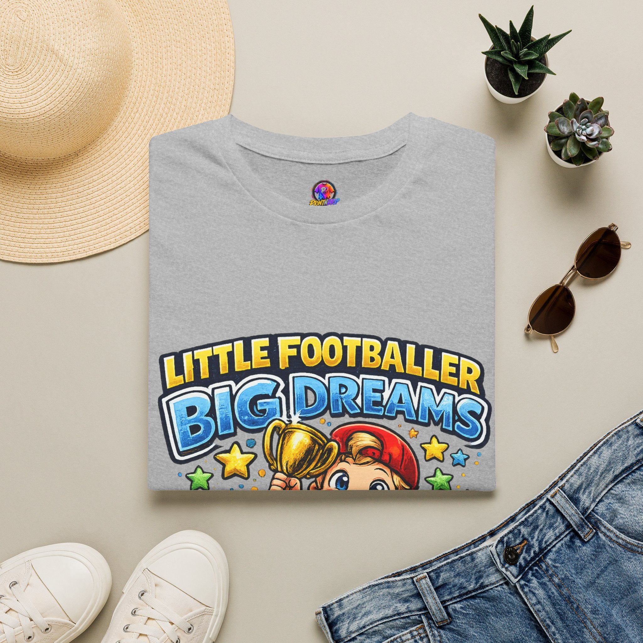 Kids Football T‑Shirt — "Little Footballer Big Dreams" Graphic Tee
