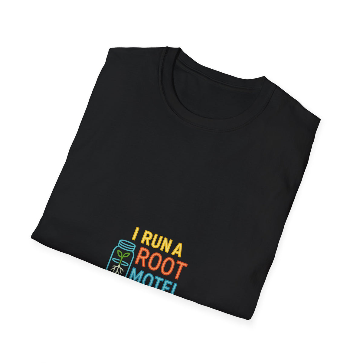 "I Run A Root Motel" Retro Travel Lodge Tee - Funny Plant Parent Gardening White T-Shirt - Trending Now - September 2026