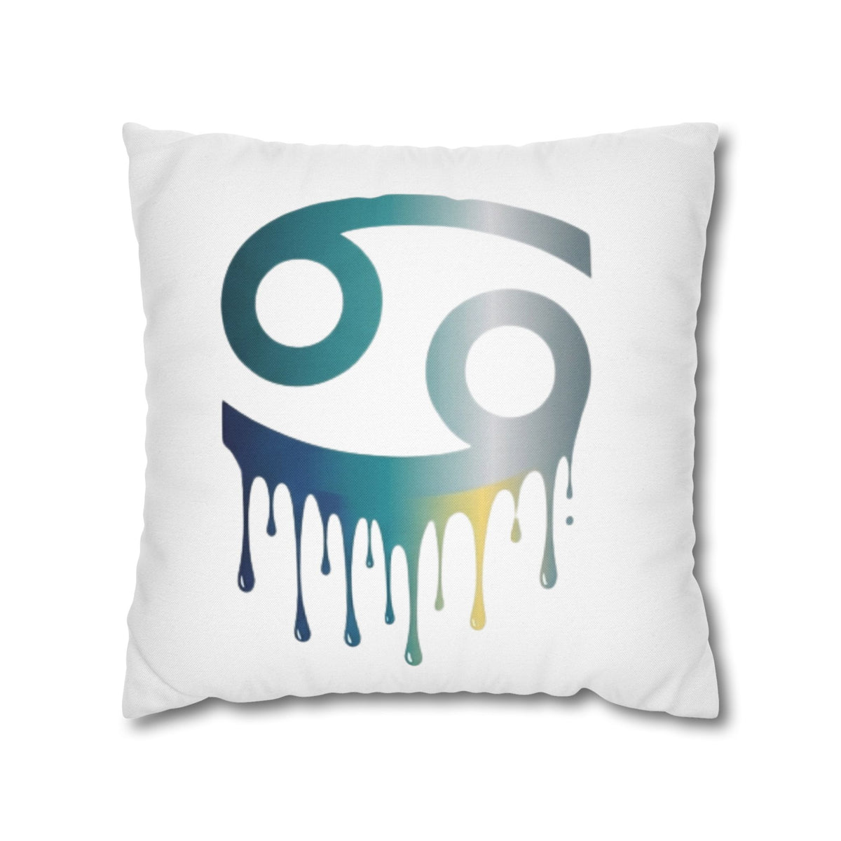 Cancer Zodiac Drip Pillowcase — Astrological Symbol Decorative Throw Pillow